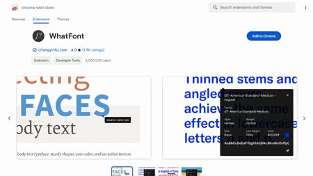 WhatFont Website Screenshot