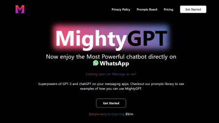 MightyGPT Website Screenshot