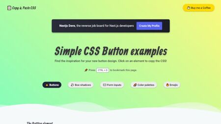 Copy Paste CSS Website Screenshot