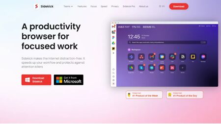 Sidekick Browser Website Screenshot