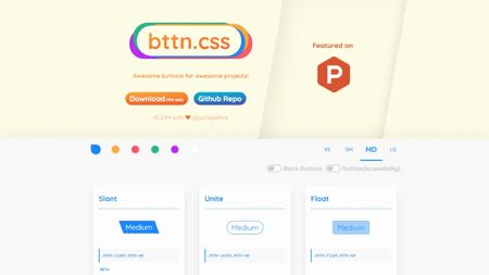 Bttn.css Website Screenshot