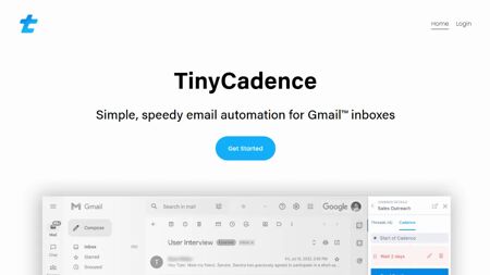 TinyCadence Website Screenshot