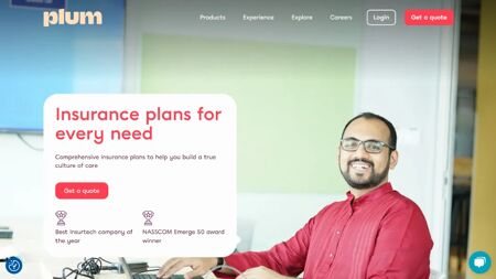 Plum Insurance Website Screenshot