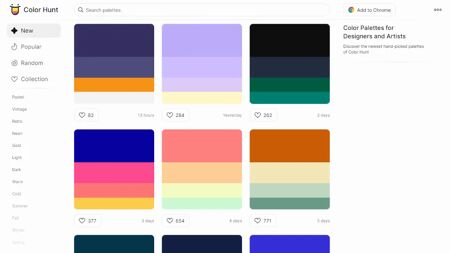 Color Hunt Website Screenshot