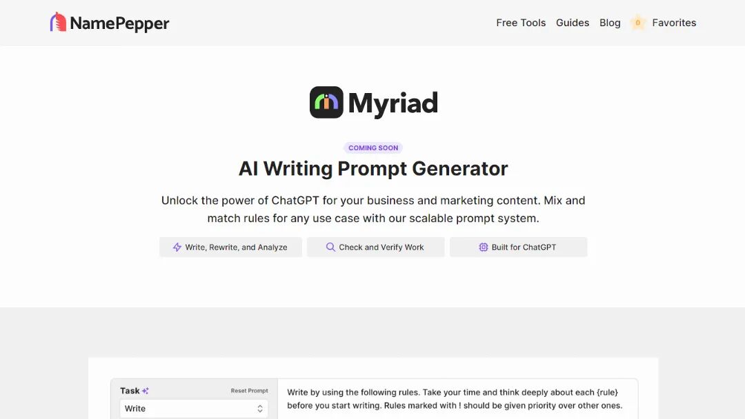 Myriad: AI Prompt Generator Screenshot