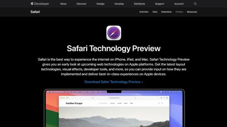 Safari Technology Preview Website Screenshot