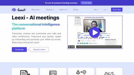 Leexi - AI meetings Website Screenshot