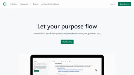 Grantable Website Screenshot