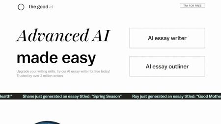 AI Essay Writer Website Screenshot