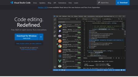 Visual Studio Code Website Screenshot