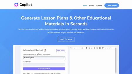 Education Copilot Website Screenshot