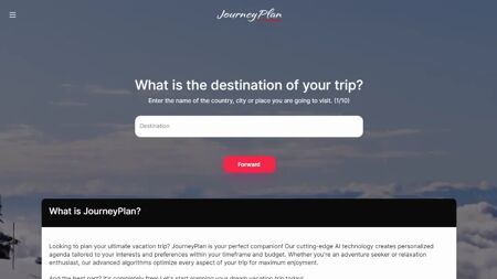 JourneyPlan Website Screenshot