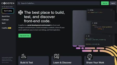 CodePen Website Screenshot