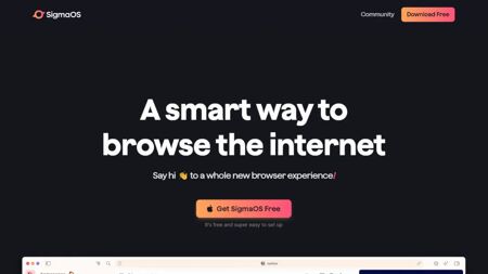SigmaOS Website Screenshot