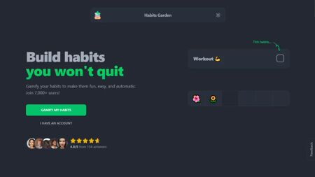 Habits Garden Website Screenshot