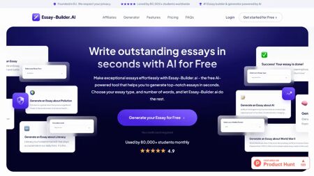 Essay Builder AI Website Screenshot