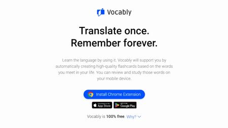 Vocably Website Screenshot