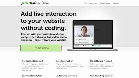 Screenleap for Websites Website Screenshot