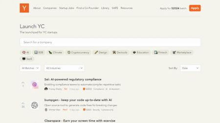 Launch YC Website Screenshot