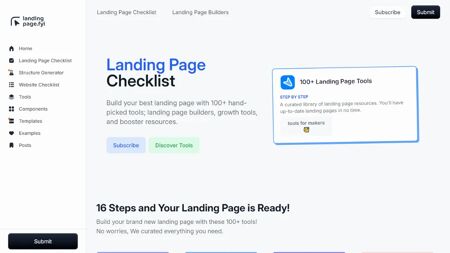 Landing Page Checklist Website Screenshot