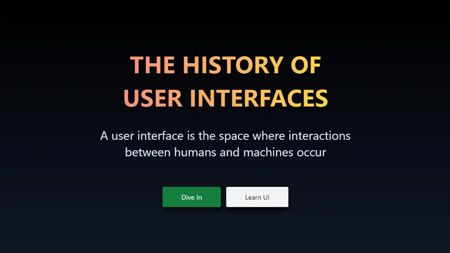 The history of UI Website Screenshot