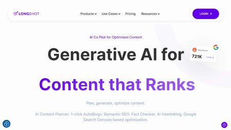 LongShot AI Website Screenshot