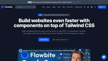 Flowbite Website Screenshot