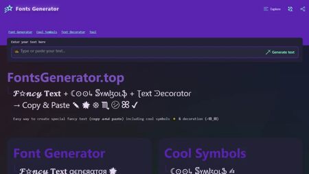 Fonts Generator Website Screenshot