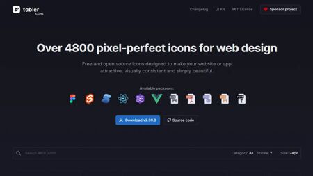 Tabler Icons Website Screenshot