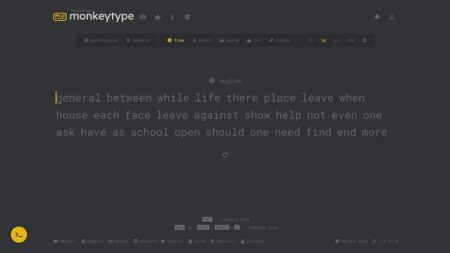 Monkeytype Website Screenshot