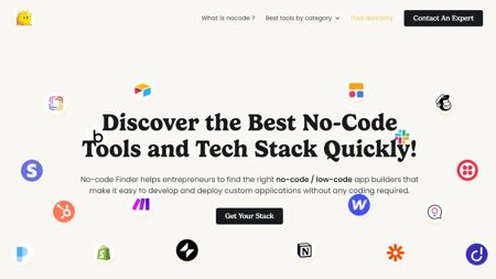 NoCode Finder Website Screenshot