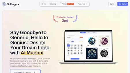 AI Magicx Logo Designer Website Screenshot