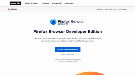 Firefox Developer Website Screenshot