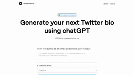 Thread Creator Website Screenshot