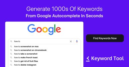 KeywordTool.io Website Screenshot