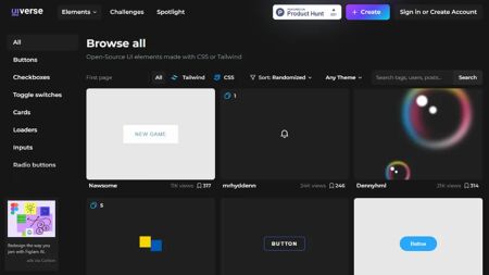 Uiverse.io Website Screenshot