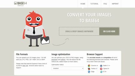 Base64 Image Encoder Website Screenshot