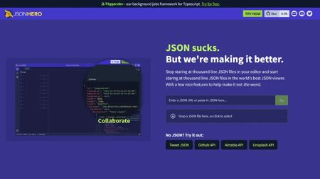 JSON Hero Website Screenshot