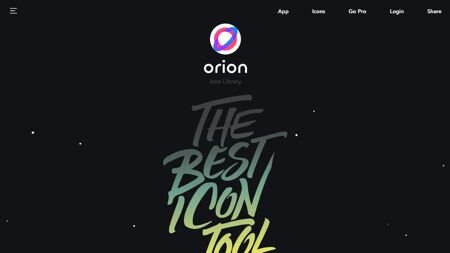 Orion Icon Library Website Screenshot