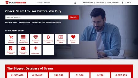 ScamAdviser.com Website Screenshot