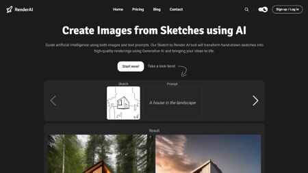 RenderAI Website Screenshot