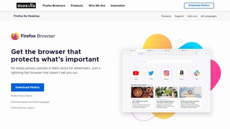 Firefox Browser Website Screenshot