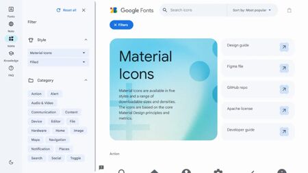 Material Design Icons Website Screenshot