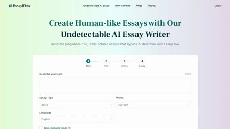 EssayFlow Website Screenshot