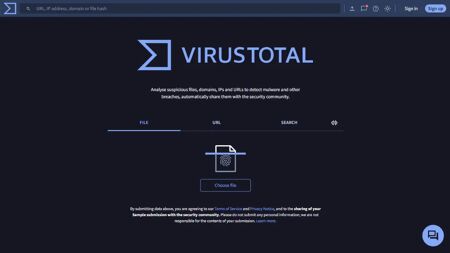 VirusTotal Website Screenshot