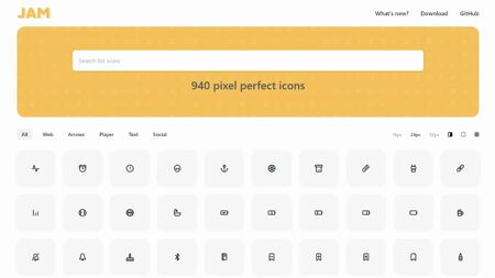 Jam Icons Website Screenshot