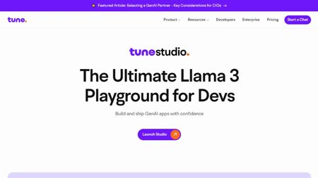 Tune Studio Website Screenshot