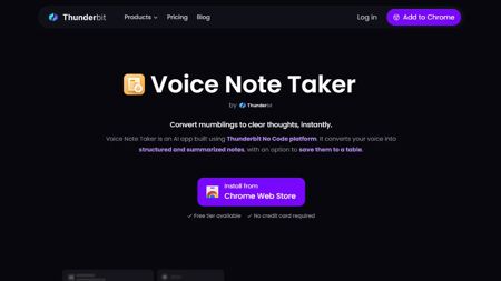 Voice Note Taker Website Screenshot