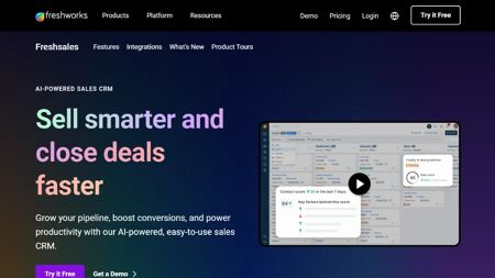 Freshworks CRM Sales Website Screenshot