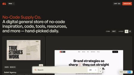 No-Code Supply Co. Website Screenshot